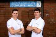 27 June 2023; BoyleSports ambassador and Dublin legend Diarmuid Connolly, right, came face-to-face with Mayo legend Lee Keegan on Clonliffe Road. The pair took part in an 'Epic Conversation' for BoyleSports ahead of this weekend’s Dublin v Mayo All Ireland quarter final. BoyleSports is offering 'Epic Odds' on the match - 6/4 Dublin, 11/4 Mayo. Photo by Stephen McCarthy/Sportsfile