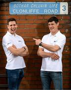 27 June 2023; BoyleSports ambassador and Dublin legend Diarmuid Connolly, right, came face-to-face with Mayo legend Lee Keegan on Clonliffe Road. The pair took part in an 'Epic Conversation' for BoyleSports ahead of this weekend’s Dublin v Mayo All Ireland quarter final. BoyleSports is offering 'Epic Odds' on the match - 6/4 Dublin, 11/4 Mayo. Photo by Stephen McCarthy/Sportsfile