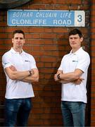 27 June 2023; BoyleSports ambassador and Dublin legend Diarmuid Connolly, right, came face-to-face with Mayo legend Lee Keegan on Clonliffe Road. The pair took part in an 'Epic Conversation' for BoyleSports ahead of this weekend’s Dublin v Mayo All Ireland quarter final. BoyleSports is offering 'Epic Odds' on the match - 6/4 Dublin, 11/4 Mayo. Photo by Stephen McCarthy/Sportsfile