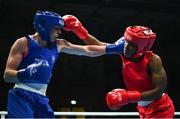 27 June 2023; Aoife O'Rourke of Ireland, left, in action against Cindy Winner Djankeu Ngamba of EOC Refugee Team in their Women's 75kg Round of 16 bout at the Nowy Targ Arena during the European Games 2023 in Krakow, Poland. Photo by Tyler Miller/Sportsfile