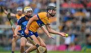 24 June 2023; Cathal Malone of Clare in action against Mark Grogan of Dublin during the GAA Hurling All-Ireland Senior Championship Quarter Final match between Clare and Dublin at TUS Gaelic Grounds in Limerick. Photo by Ray McManus/Sportsfile