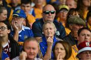 24 June 2023; Clare supporters during the GAA Hurling All-Ireland Senior Championship Quarter Final match between Clare and Dublin at TUS Gaelic Grounds in Limerick. Photo by Ray McManus/Sportsfile
