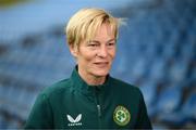 28 June 2023; Republic of Ireland manager Vera Pauw speaking, at the UCD Bowl in Dublin, after announcing her squad for the upcoming FIFA Women's World Cup 2023. Photo by Stephen McCarthy/Sportsfile