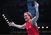 28 June 2023; Kellie Harrington of Ireland celebrates after defeating Agnes Alexiusson of Sweden in their Women's 60kg quarter final bout at the Nowy Targ Arena during the European Games 2023 in Krakow, Poland. Photo by David Fitzgerald/Sportsfile