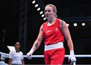 28 June 2023; Amy Broadhurst of Ireland after her defeat against Rosie Joy Eccles of Great Britain after their Women's 66kg quarter final bout at the Nowy Targ Arena during the European Games 2023 in Krakow, Poland. Photo by David Fitzgerald/Sportsfile