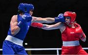 28 June 2023; Amy Broadhurst of Ireland, right, in action against Rosie Joy Eccles of Great Britain in their Women's 66kg quarter final bout at the Nowy Targ Arena during the European Games 2023 in Krakow, Poland. Photo by David Fitzgerald/Sportsfile