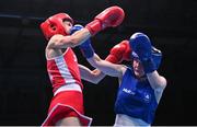 28 June 2023; Jennifer Lehane of Ireland, right, in action against Stanimira Petrova of Bulgaria in their Women's 54kg quarter final bout at the Nowy Targ Arena during the European Games 2023 in Krakow, Poland. Photo by David Fitzgerald/Sportsfile