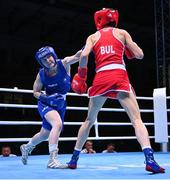 28 June 2023; Jennifer Lehane of Ireland, left, in action against Stanimira Petrova of Bulgaria in their Women's 54kg quarter final bout at the Nowy Targ Arena during the European Games 2023 in Krakow, Poland. Photo by David Fitzgerald/Sportsfile
