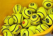 24 June 2023; Sliotars before the GAA Hurling All-Ireland Senior Championship Quarter Final match between Clare and Dublin at TUS Gaelic Grounds in Limerick. Photo by Piaras Ó Mídheach/Sportsfile