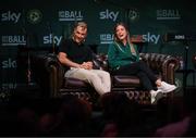 28 June 2023; Primary Partners of the Republic of Ireland Women’s National Team, Sky Ireland, celebrated the WNT ahead of the World Cup with an unforgettable night in The Round Room at the Mansion House in Dublin. Pictured are Republic of Ireland's Chloe Mustaki and her partner Greg Sloggett. The event, hosted with Off the Ball, brought players and fans together to celebrate the team before they travel to Australia to take part in the biggest tournament in the team’s history. Special guest performances on the night came from impressionist Conor Moore and singer-songwriter Gavin James. Photo by Stephen McCarthy/Sportsfile