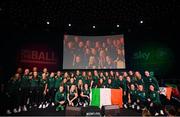 28 June 2023; Primary Partners of the Republic of Ireland Women’s National Team, Sky Ireland, celebrated the WNT ahead of the World Cup with an unforgettable night in The Round Room at the Mansion House in Dublin. Pictured are Republic of Ireland players and staff. The event, hosted with Off the Ball, brought players and fans together to celebrate the team before they travel to Australia to take part in the biggest tournament in the team’s history. Special guest performances on the night came from impressionist Conor Moore and singer-songwriter Gavin James. Photo by Stephen McCarthy/Sportsfile