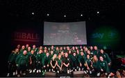 28 June 2023; Primary Partners of the Republic of Ireland Women’s National Team, Sky Ireland, celebrated the WNT ahead of the World Cup with an unforgettable night in The Round Room at the Mansion House in Dublin. Pictured are Republic of Ireland players, staff and Gavin James. The event, hosted with Off the Ball, brought players and fans together to celebrate the team before they travel to Australia to take part in the biggest tournament in the team’s history. Special guest performances on the night came from impressionist Conor Moore and singer-songwriter Gavin James. Photo by Stephen McCarthy/Sportsfile