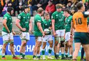 29 June 2023; Ireland players during the U20 Rugby World Cup match between Australia and Ireland at Paarl Gymnasium in Paarl, South Africa. Photo by Thinus Maritz/Sportsfile