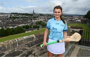 29 June 2023; Kilkenny Camogie player Steffi Fitzgerald pictured at the FRS Recruitment GAA World Games launch at the Derry Walls in Derry. Photo by Seb Daly/Sportsfile