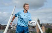 29 June 2023; Armagh ladies footballer Shauna Grey pictured at the FRS Recruitment GAA World Games launch at the Peace Bridge in Derry. Photo by Seb Daly/Sportsfile
