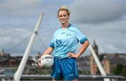 29 June 2023; Armagh ladies footballer Shauna Grey pictured at the FRS Recruitment GAA World Games launch at the Peace Bridge in Derry. Photo by Seb Daly/Sportsfile