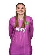 29 June 2023; Goalkeeper Megan Walsh poses for a portrait during a Republic of Ireland Women squad portrait session at UCD Bowl in Dublin. Photo by Sam Barnes/Sportsfile