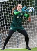 29 June 2023; Goalkeeper Megan Walsh during a Republic of Ireland women training session at UCD Bowl in Dublin. Photo by Stephen McCarthy/Sportsfile