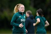 30 June 2023; Amber Barrett during a Republic of Ireland women training session at UCD Bowl in Dublin. Photo by Stephen McCarthy/Sportsfile