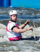 30 June 2023; Robert Hendrick of Ireland in action in the Men's Canoe Slalom C1 heats at the Kolna Sports Centre during the European Games 2023 in Kraków, Poland. Photo by Nikola Krstic/Sportsfile