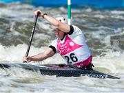 30 June 2023; Robert Hendrick of Ireland in action in the Men's Canoe Slalom C1 heats at the Kolna Sports Centre during the European Games 2023 in Kraków, Poland. Photo by Nikola Krstic/Sportsfile