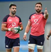 30 June 2023; Conor Murray, left, and Jack Conan during Ireland rugby squad training at the IRFU High Performance Centre on the Sport Ireland Campus in Dublin. Photo by Brendan Moran/Sportsfile