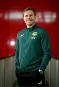 30 June 2023; Assistant manager Tom Elmes during a Republic of Ireland women's team staff media event at UCD in Dublin. Photo by Stephen McCarthy/Sportsfile