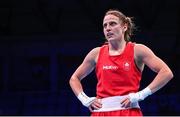 30 June 2023; Michaela Walsh of Ireland after her defeat to Amina Zidani of France after their Women's 57kg semi final bout at the Nowy Targ Arena during the European Games 2023 in Krakow, Poland. Photo by David Fitzgerald/Sportsfile