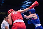 30 June 2023; Aoife O'Rourke of Ireland, right, in action against Elzbieta Wójcik of Poland in their Women's 75kg semi final bout at the Nowy Targ Arena during the European Games 2023 in Krakow, Poland. Photo by David Fitzgerald/Sportsfile