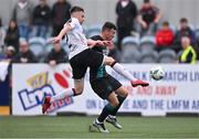 30 June 2023; Aaron Greene of Shamrock Rovers in action against Archie Davies of Dundalk during the SSE Airtricity Men's Premier Division match between Dundalk and Shamrock Rovers at Oriel Park in Dundalk, Louth. Photo by Ben McShane/Sportsfile