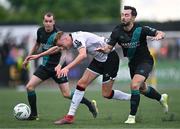 30 June 2023; Daniel Kelly of Dundalk in action against Richie Towell of Shamrock Rovers during the SSE Airtricity Men's Premier Division match between Dundalk and Shamrock Rovers at Oriel Park in Dundalk, Louth. Photo by Ben McShane/Sportsfile
