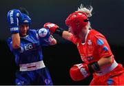 30 June 2023; Nicole Bannon of Ireland, right, in action against Martha Nystazou of Greece in their Kickboxing Women's Light Contact 60kg Quarter final bout at the Myslenice Arena during the European Games 2023 in Poland. Photo by Tyler Miller/Sportsfile