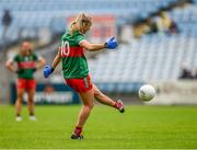 1 July 2023; Shauna Howley of Mayo scores a point from a free during the TG4 LGFA All-Ireland Senior Championship match between Mayo and Laois at Hastings Insurance MacHale Park in Castlebar, Mayo. Photo by Tom Beary/Sportsfile