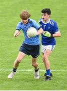1 July 2023; Conan Reilly of Westport in action against Charlie Foley of Laune Rangers during the John West Féile Peile na nÓg Finals 2023 at the Connacht GAA Centre of Excellence in Bekan, Mayo. Photo by Stephen Marken/Sportsfile