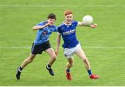 1 July 2023; Tomás Joy of Laune Rangers in action against Cian Silke  of Westport during the John West Féile Peile na nÓg Finals 2023 at the Connacht GAA Centre of Excellence in Bekan, Mayo. Photo by Stephen Marken/Sportsfile