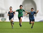 1 July 2023; From left Liam Cronin, age 11, Brendan McCormack, age 12, and Liam Lenighan, age 9, from New York during the John West Féile Peile na nÓg Finals 2023 at the Connacht GAA Centre of Excellence in Bekan, Mayo. Photo by Stephen Marken/Sportsfile