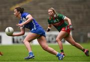 1 July 2023; Grainne Moran of Laois in action against Sarah Tierney of Mayo during the TG4 LGFA All-Ireland Senior Championship match between Mayo and Laois at Hastings Insurance MacHale Park in Castlebar, Mayo. Photo by Tom Beary/Sportsfile