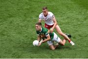 1 July 2023; Adrian Spillane of Kerry is tackled by Conn Kilpatrick of Tyrone during the GAA Football All-Ireland Senior Championship quarter-final match between Kerry and Tyrone at Croke Park in Dublin. Photo by Brendan Moran/Sportsfile