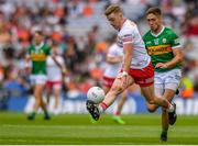 1 July 2023; Michael O’Neill of Tyrone in action against Adrian Spillane of Kerry during the GAA Football All-Ireland Senior Championship quarter-final match between Kerry and Tyrone at Croke Park in Dublin. Photo John Sheridan/Sportsfile