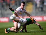 1 July 2023; Ruairí Canavan of Tyrone in action against Paul Murphy of Kerry during the GAA Football All-Ireland Senior Championship quarter-final match between Kerry and Tyrone at Croke Park in Dublin. Photo by Piaras Ó Mídheach/Sportsfile