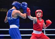 1 July 2023; Kellie Harrington of Ireland, right, in action against Natalia Shadrina of Serbia in their Women's 60kg final bout at the Nowy Targ Arena during the European Games 2023 in Krakow, Poland. Photo by David Fitzgerald/Sportsfile