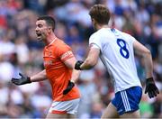 1 July 2023; Aidan Forker of Armagh reacts during the GAA Football All-Ireland Senior Championship quarter-final match between Armagh and Monaghan at Croke Park in Dublin. Photo by Piaras Ó Mídheach/Sportsfile