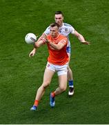 1 July 2023; Rian O'Neill of Armagh in action against Killian Lavelle of Monaghan during the GAA Football All-Ireland Senior Championship quarter-final match between Armagh and Monaghan at Croke Park in Dublin. Photo by Brendan Moran/Sportsfile