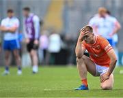 1 July 2023; Rian O'Neill of Armagh during the penalty shoot-out of the GAA Football All-Ireland Senior Championship quarter-final match between Armagh and Monaghan at Croke Park in Dublin. Photo by Piaras Ó Mídheach/Sportsfile