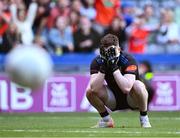 1 July 2023; Monaghan goalkeeper Rory Beggan reacts after Shane McPartlan of Armagh scores a penalty in the penalty shoot-out of the GAA Football All-Ireland Senior Championship quarter-final match between Armagh and Monaghan at Croke Park in Dublin. Photo by Piaras Ó Mídheach/Sportsfile