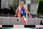 2 July 2023; Ava O'Connor of Tullamore Harriers AC, Offaly, competing in the Women's U23 3000m SC event during the 123.ie Junior & U23 Track and Field Championships at Tullamore in Offaly. Photo by Ben McShane/Sportsfile