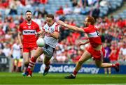 2 July 2023; Steven Sherlock of Cork in action against Conor Glass of Derry during the GAA Football All-Ireland Senior Championship quarter-final match between Derry and Cork at Croke Park in Dublin. Photo by Ray McManus/Sportsfile