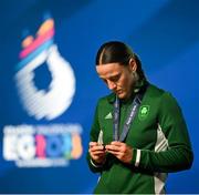2 July 2023; Michaela Walsh of Ireland with her bronze medal at the Nowy Targ Arena during the European Games 2023 in Krakow, Poland. Photo by David Fitzgerald/Sportsfile
