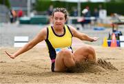 2 July 2023; Grace Fitzgerald of Tipperary Town AC, Tipperary, competing in the Women's U20 Long Jump event during the 123.ie Junior & U23 Track and Field Championships at Tullamore in Offaly. Photo by Ben McShane/Sportsfile