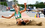 2 July 2023; Katie Nolke of Ferrybank AC, Waterford, competing in the Women's U20 Long Jump event during the 123.ie Junior & U23 Track and Field Championships at Tullamore in Offaly. Photo by Ben McShane/Sportsfile